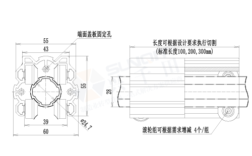 直線(xiàn)滾動(dòng)組件尺寸圖